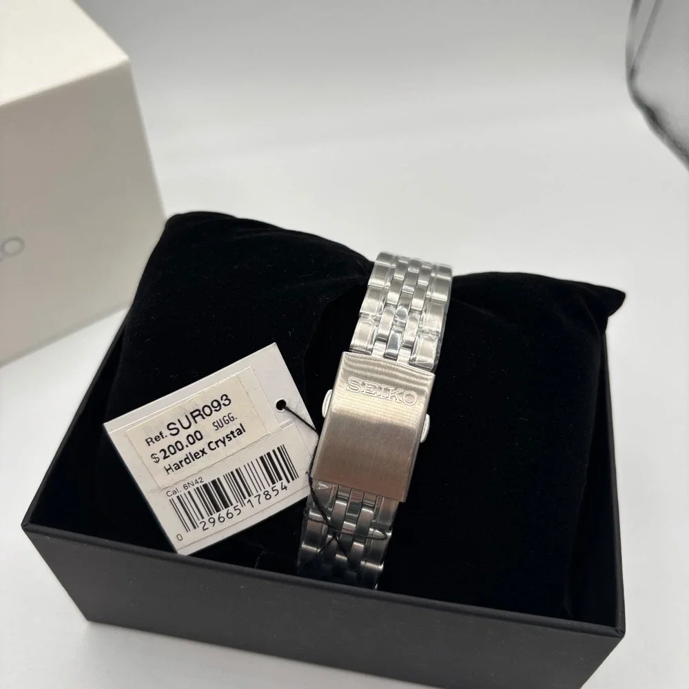 Seiko SUR093 Prime Stainless Steel Black Dial Mens Quartz‎ Watch NEW IN BOX